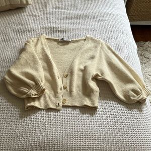 Cropped Cream Zara cardigan